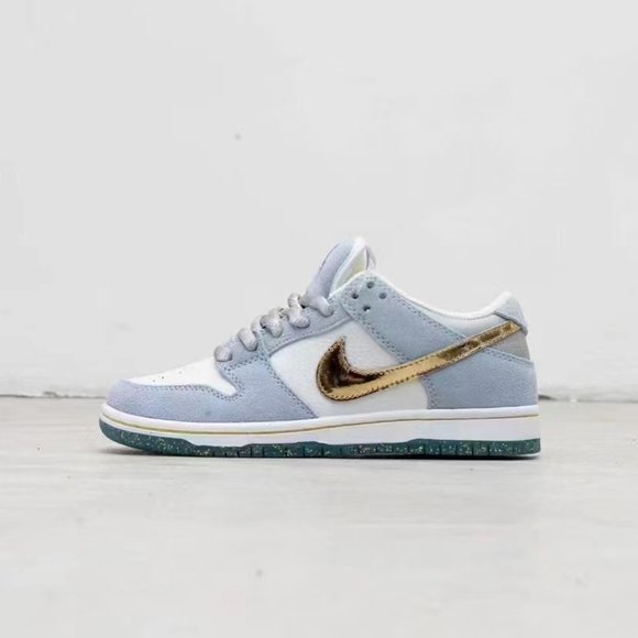 BP Toddler Sean Cliver x Nike SB Dunk Low Pro QS Holiday Special White Blue Gold